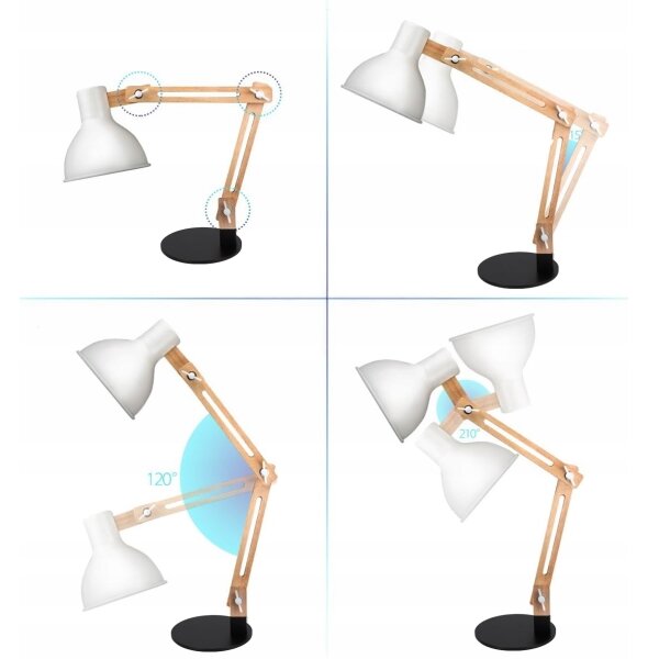 Stolná lampa 1xE27/40W/230V biela/čierna