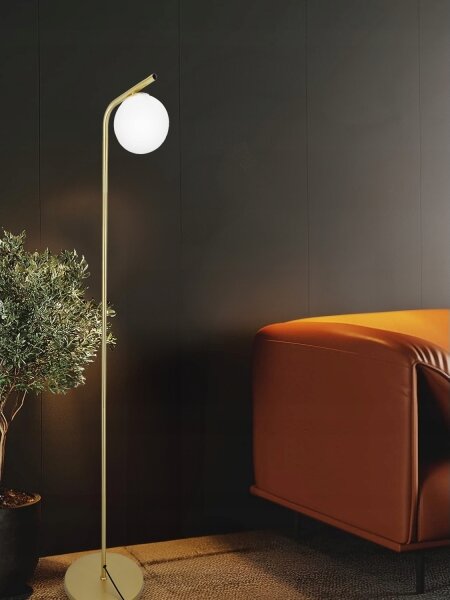 Stojacia lampa 1xE27/40W/230V zlatá/biela