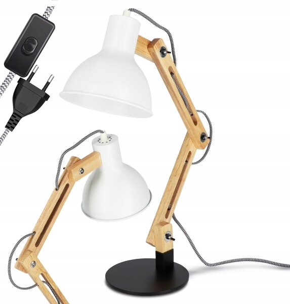 Stolná lampa 1xE27/40W/230V biela/čierna