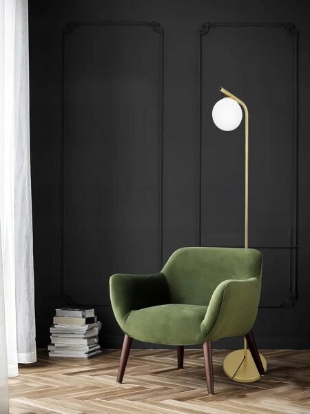 Stojacia lampa 1xE27/40W/230V zlatá/biela