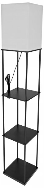 Stojacia lampa s policami 1xE27/40W/230V čierna/biela