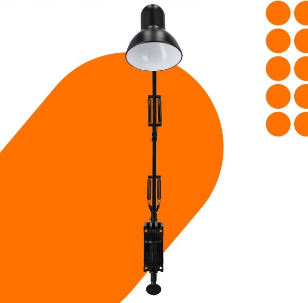 Stolná lampa s klipom 1xE27/60W/230V čierna