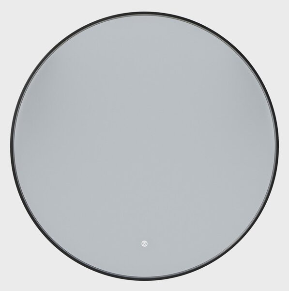 Erga Emma, okrúhle LED zrkadlo 90cm, čierny kovový rám, 2070 lm, 6500K, zadné osvetlenie, ERG-V01-201-9090-BK