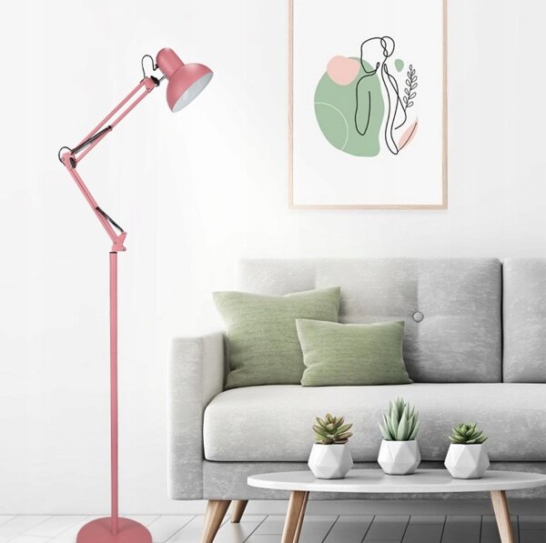 Stojacia lampa 1xE27/40W/230V ružová