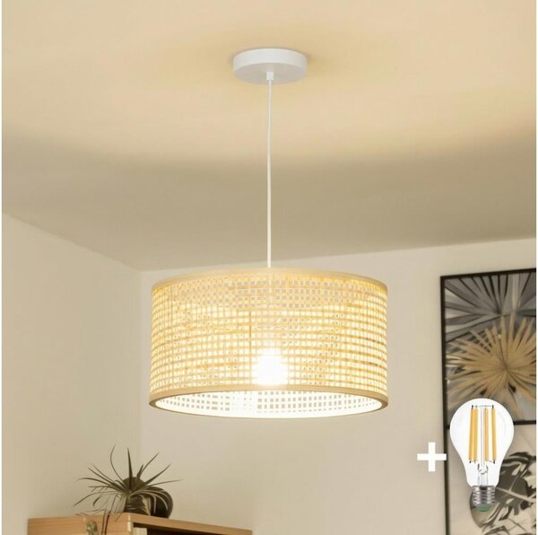 Brilagi - LED luster na lanku CERIA BOHO 1xE27/40W/230V pr. 25 cm bambus