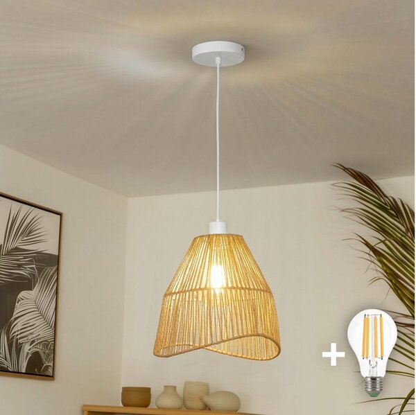Brilagi - LED luster na lanku CERIA BOHO 1xE27/40W/230V pr. 30 cm hnedá