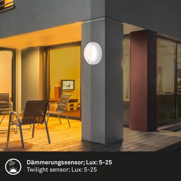 Brilo - LED nabíjateľné vonkajšie nástenné svietidlo s pohybovým senzorom LED/4W/5V 4400 mAh IP44 biele