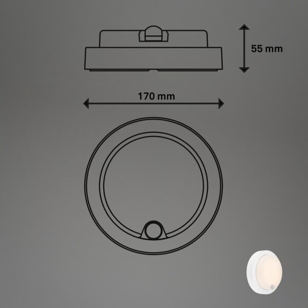 Brilo - LED nabíjateľné vonkajšie nástenné svietidlo s pohybovým senzorom LED/4W/5V 4400 mAh IP44 biele