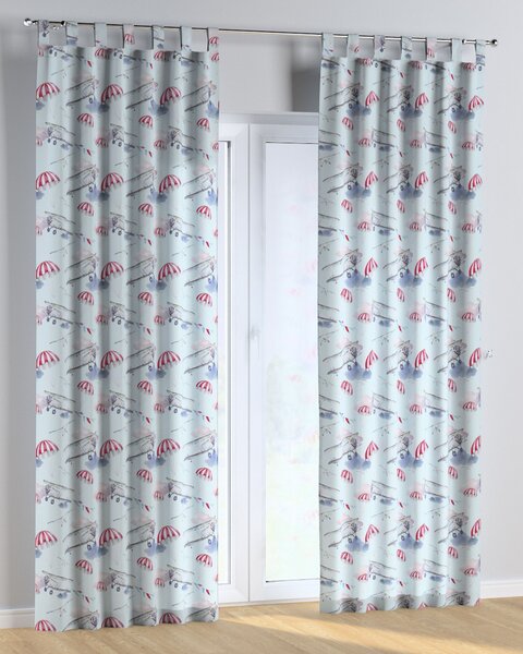 Záves na pútkach farba produktu modrá látka vzorované
