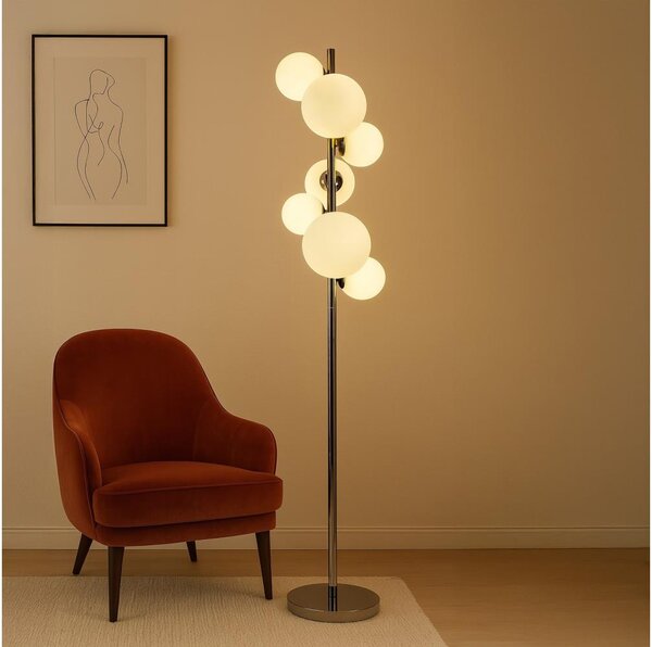 Brilagi - LED stojacia lampa MILLA 7xG9/3W/230V čierny chróm/biela