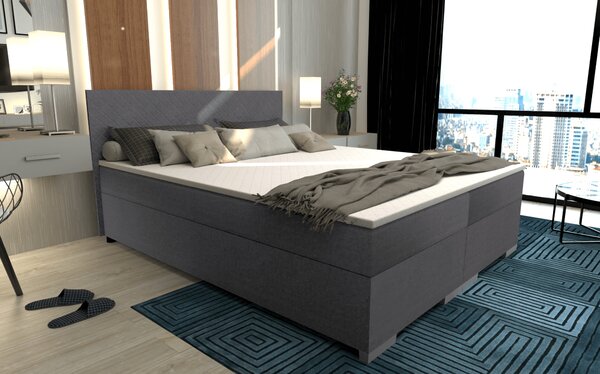 KONDELA Boxspringová posteľ, sivá, 140x200, ADARA