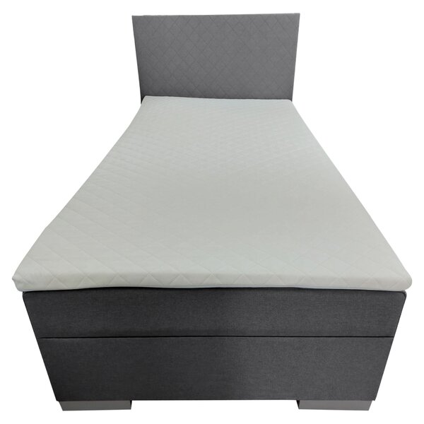 KONDELA Boxspringová posteľ, jednolôžko, sivá, 90x200, univerzálna, ADARA