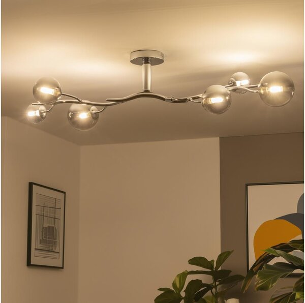 Brilagi - LED Prisadený luster MISTEL 6xG9/3W/230V čierny chróm/dymové