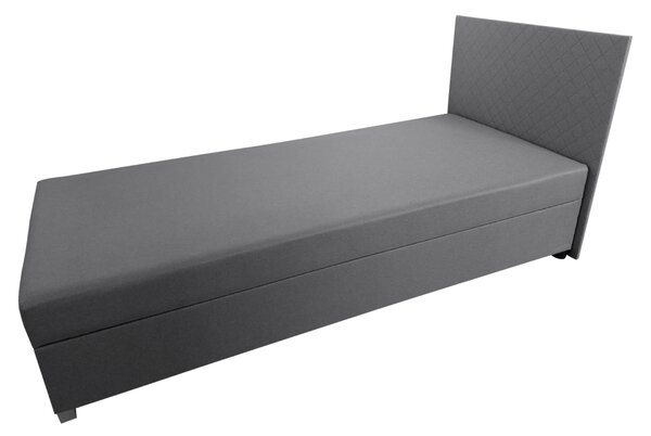 KONDELA Boxspringová posteľ, jednolôžko, sivá, 90x200, univerzálna, ADARA