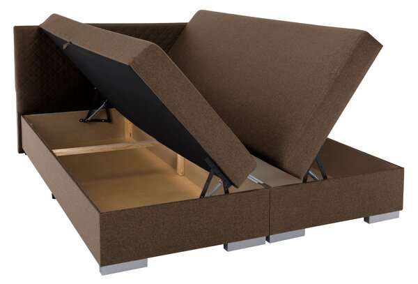 KONDELA Boxspringová posteľ, hnedá, 140x200, ADARA