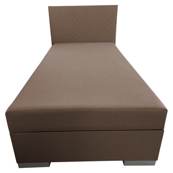 KONDELA Boxspringová posteľ, jednolôžko, hnedá, 90x200, univerzálna, ADARA
