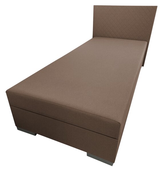 KONDELA Boxspringová posteľ, jednolôžko, hnedá, 90x200, univerzálna, ADARA