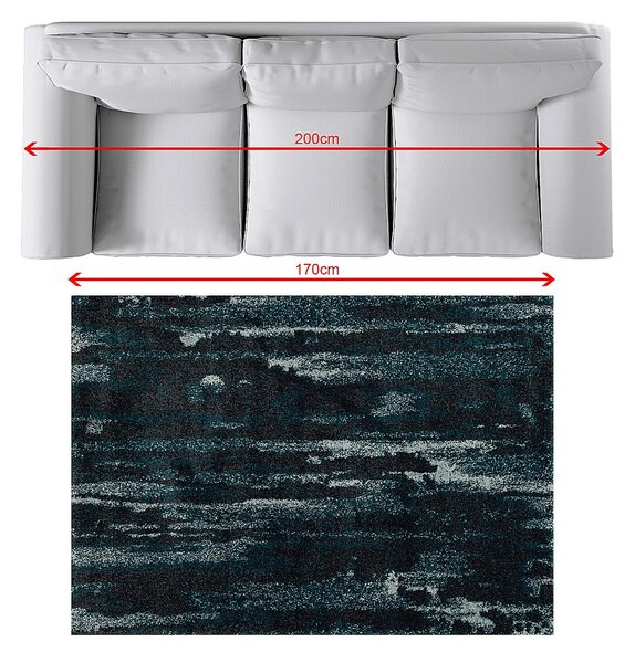 Koberec Softness near black/peacock blue 120x170cm