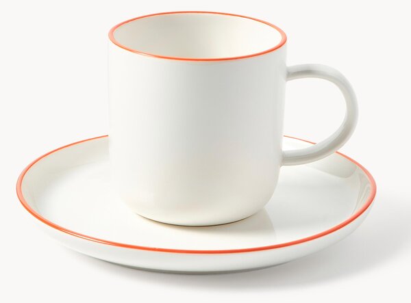 Porcelánové šálky na kávu's podšálkami Facile, 2 ks
