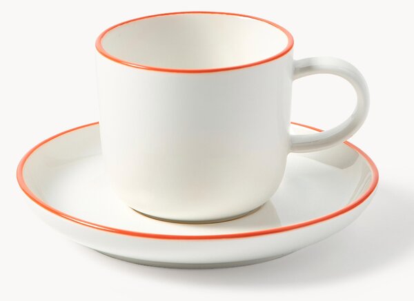 Porcelánové šálky na espresso's podšálkami Facile, 2 ks