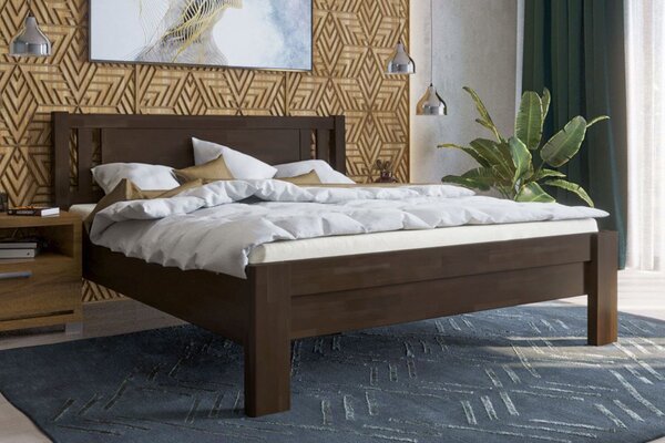 Celomasívna posteľ z buku Sion H2, BK10 palisander, 180x200 cm