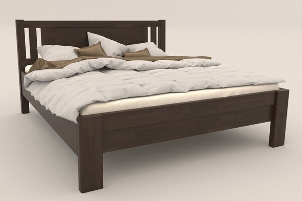 Celomasívna posteľ z buku Sion H2, BK10 palisander, 180x200 cm