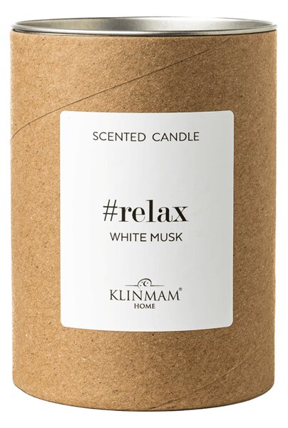 Luxusná sviečka Klinmam Home White Musk z prírodných surovín a púdrovou vôňou s nádychom vanilky