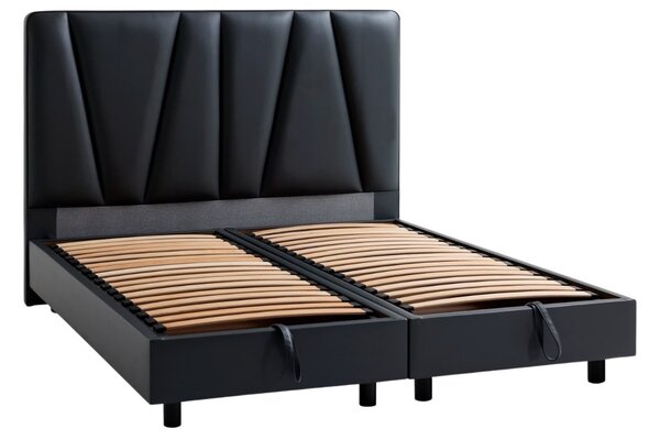 Čalúnená posteľ Ventura Boxspring Lift, Wooden Oak, Sin Cassa Grey 615, 180x200 cm