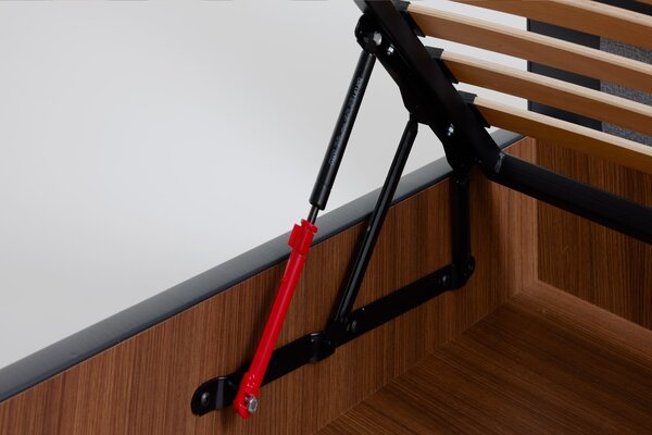 Čalúnená posteľ Ventura Boxspring Lift, Wooden Oak, Sin Cassa Grey 615, 180x200 cm
