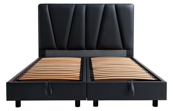 Čalúnená posteľ Ventura Boxspring Lift, Wooden Oak, Sin Cassa Grey 615, 180x200 cm