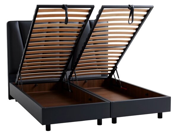 Čalúnená posteľ Ventura Boxspring Lift, Wooden Oak, Sin Cassa Grey 615, 180x200 cm
