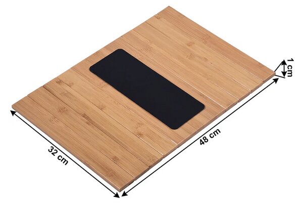 Kondela OSEN 0000291121 - odkladacia podložka na sedačku 48x32x1cm prírodný banbus/čierna plsť