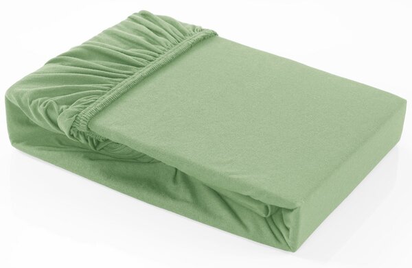 Farebné napínacie prestieradlo Klinmam Home Elastan, farba zelená, 90-100x200 cm