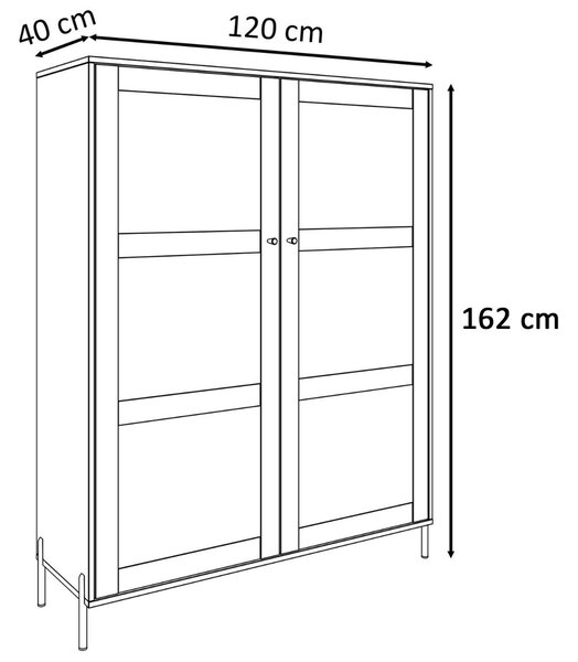 VITRÍNA THEO S VIEDENSKÝM VÝPLETOM ČIERNA 120 cm