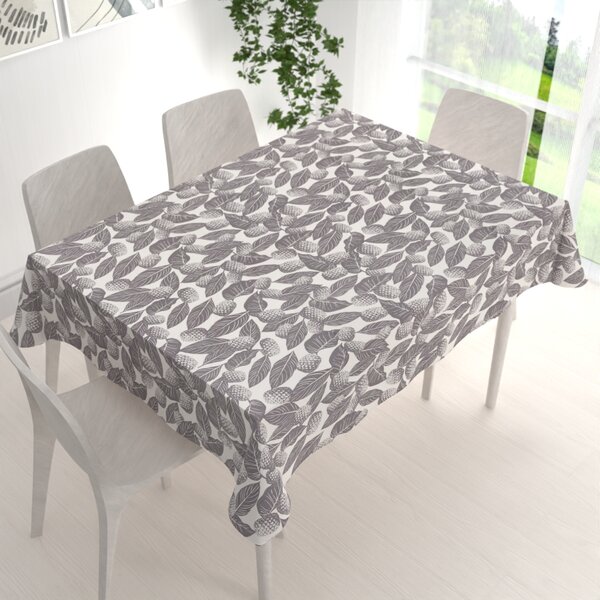 Biante Bavlnený obdĺžnikový obrus Sandra SA-511 Sivé ananásy na bielom 50x100 cm