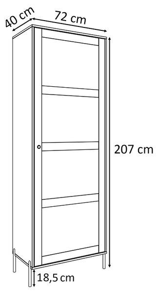 VITRÍNA THEO S VIEDENSKÝM VÝPLETOM ČIERNA 72 cm