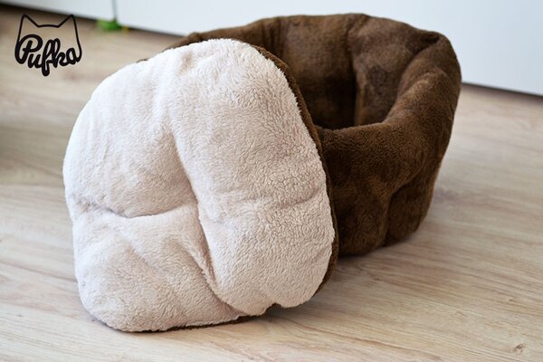 Vysoký plyšový pelech Donut hnedý 38 x 35,5 x 20 cm, Tommi, Výber Kupujem pre útulkáčov