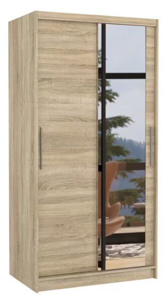 ŠATNÍKOVÁ SKRIŇA S POSUVNÝMI DVERAMI DANKA SONOMA + ZRKADLO 100 cm