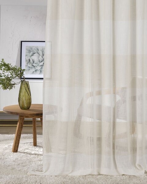 Zaves s riasením WAVE farba produktu krémová látka polopriehľadný, zapletaná, vzorované