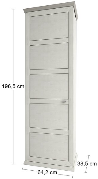 Jednodverová predsieňová skriňa Orentano W-1D L/P - pino aurelio / madagascar / nelson