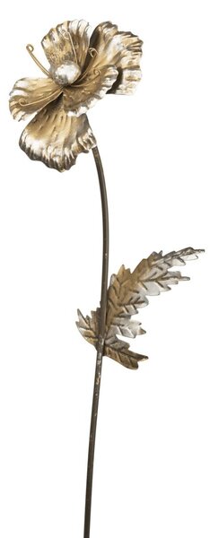 Zapichovacia záhradná dekorácia Flowers, sada 3ks, 74 cm, kov, zlatá