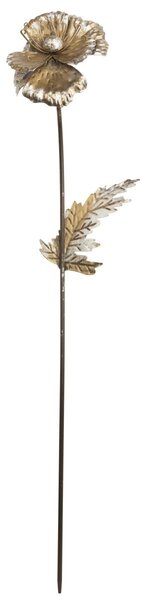 Zapichovacia záhradná dekorácia Flowers, sada 3ks, 74 cm, kov, zlatá