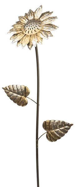 Zapichovacia záhradná dekorácia Flowers, sada 3ks, 74 cm, kov, zlatá