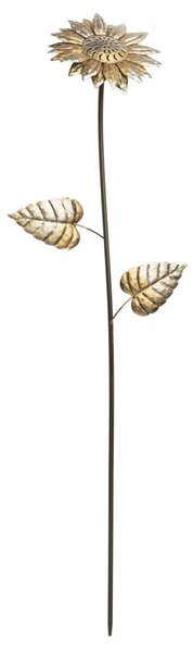 Zapichovacia záhradná dekorácia Flowers, sada 3ks, 74 cm, kov, zlatá