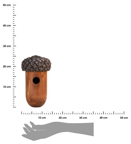 Vtáčia búdka Wooden, 25,5x14 cm, drevo, hnedá
