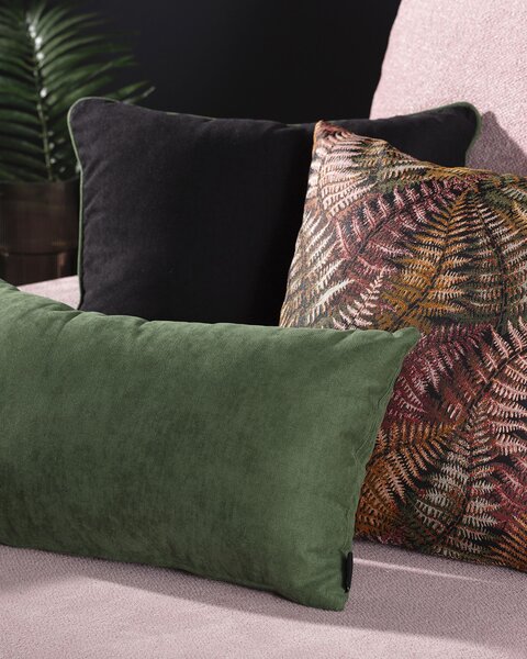 Sada 3 dekoračných vankúšov Fern Flower maroon I