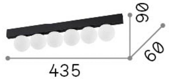 Stropné LED svetlo IDEAL LUX Binomio v mosadznej farbe, dĺžka 44 cm, 6-pl., Mosadz / zlato, Obývacia izba / jedáleň, kov, Moderný, Stropné svetlo
