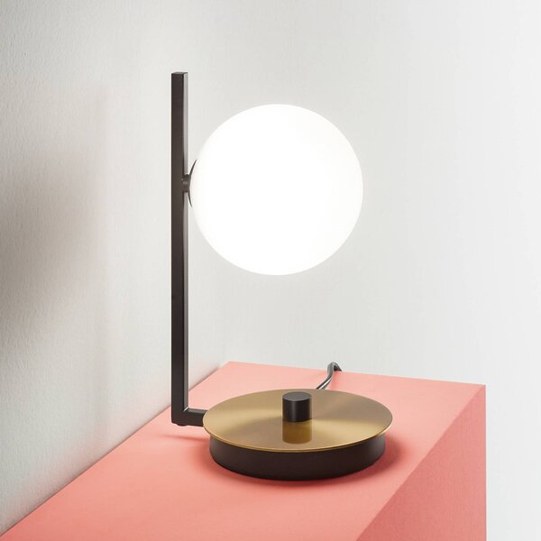 Stolová lampa IDEAL LUX Birds, čierna/mosadz, výška 26 cm, kov, Čierna, Obývacia izba / jedáleň, kov, Moderný