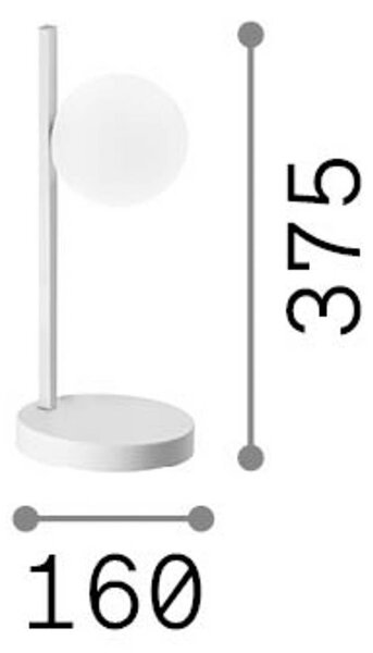Stolová lampa IDEAL LUX Binomio, čierna, výška 38 cm, kov, Čierna, Obývacia izba / jedáleň, kov, Moderný
