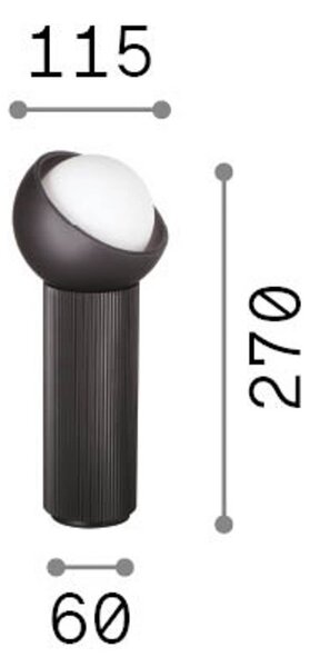 Stolová lampa IDEAL LUX Bloom, čierna/tmavošedá, výška 27 cm, Čierna, Obývacia izba / jedáleň, kov, Moderný, Stojacie svietidlo